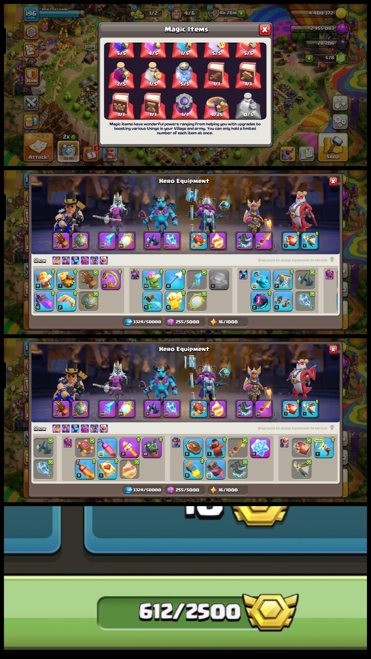 Worlds Rare MAX Th17-[5x Stone, 14x Small & 6x Big Tree]-13x High EPIC EQ- 600 CWL-[PAINTER Scenery], 17 TH Main Village, 10 TH Builder