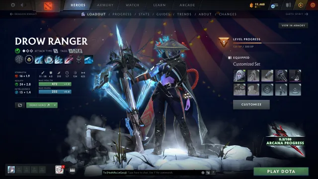Drow Ranger Queen Of Pain Wraith King Windranger Skywrath Mage Hoodwink Immortal, Продажа, 9615 порядочності, 9615 вежливості, 1338 матчів, 1500 годин