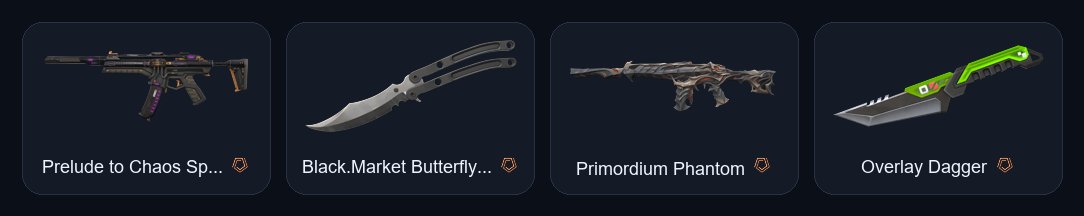 【 BlackMarket Butterfly Knife 】【 Prime / Oni Vandal 】【 Primordium Phantom 】, Sale, Bronze 1, Agents: 21, Skins: 45