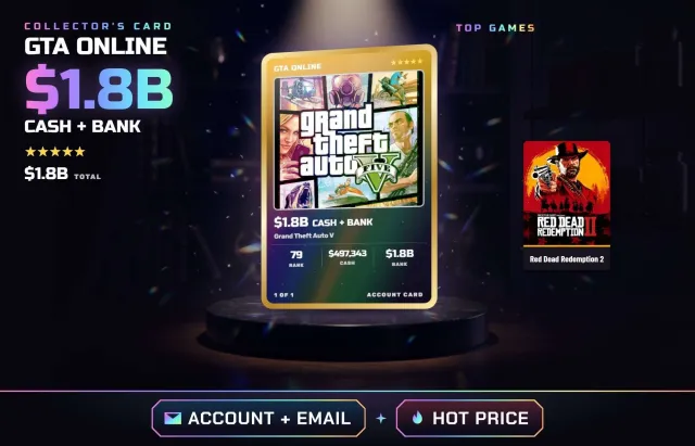 🏎️ ✧ $1.8B ВСЕГО • РАНГ 79 • GRAND THEFT AUTO V • RED DEAD REDEMPTION 2 • ПОЛНЫЙ ДОСТУП + ПОЧТА, Продажа
