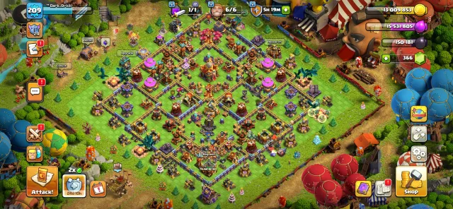 ✔️TH 16 full MAX ✔️|| 90-95-57-67-40-12 || 6️⃣Builders || 🚨BEST EQUIPMENTS 🚨||✅ NO NUMBER LINKED 🌑||, 16 TH Родной Деревни