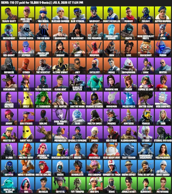 OG⚡️110 SKINS🌙TRAVIS SCOTT🌎HOT MARAT🌍OLD PVE☄️OFFLINE 500+ DAYS⭐️FULL ACCESS🌙, Sale, skins 110