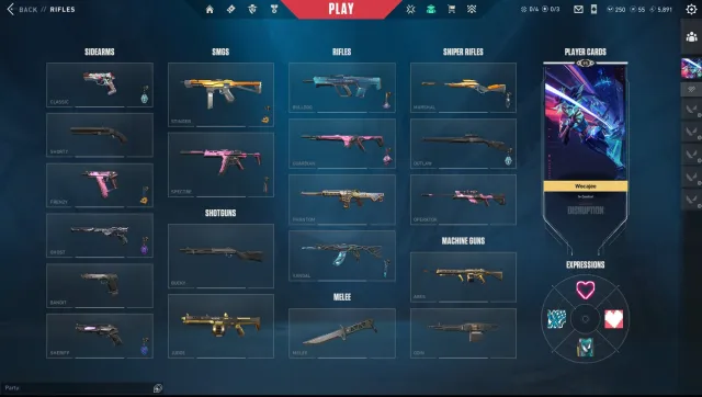 Valorant's personal account, Sale, Platinum 2, Agents: 20, Skins: 30