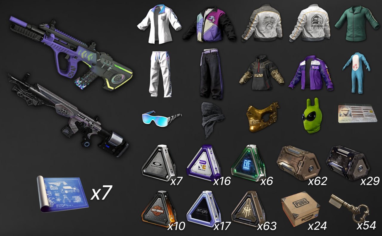 💖[PROGRESSIVE] NEON DREAM AUG + OBSCURA MK12💖🔥235 CHESTS🔥🎀7 SCHEMES + PURPLE SMOKE🎀, No BATTLEGROUNDS Plus