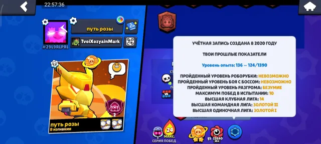 Very fat account since 2020, 81500 trophies, 106 brawlers, 47 primes