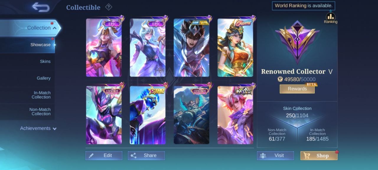 LUCKYBOX Franco⚡Karrie⚡Natalia⚡Star Gord⚡deluxe 21⚡Gaara Vale⚡Hero emblem Max⚡MC 129, Sale, Rank: Mythic, Level: 83, Winrate: 49%, Heroes: 130, Skins: 250