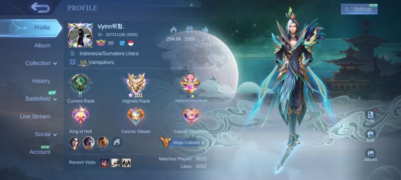 🔥Mega collector legend 3 Naruto Sasuke 🔥KOF 4 metro zero Exorcist prime YUZHONG 14 collector🔥, Sale, Rank: Mythic, Level: 99, Winrate: 59%, Heroes: 133, Skins: 567