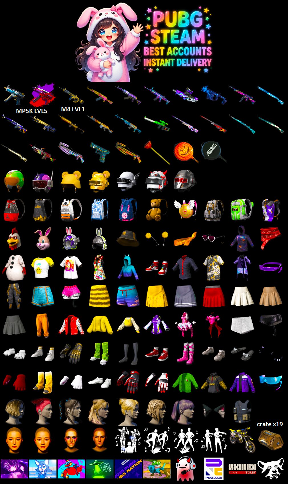 [2 PROGRESSIVE] 💎MP5K WINTER ECLIPSE LVL5 + CHROMA RED(KILLCHAT) 🟥 + 💎TIME KEEPER M416 LVL1 ✅81 LVL✅, Yes BATTLEGROUNDS Plus