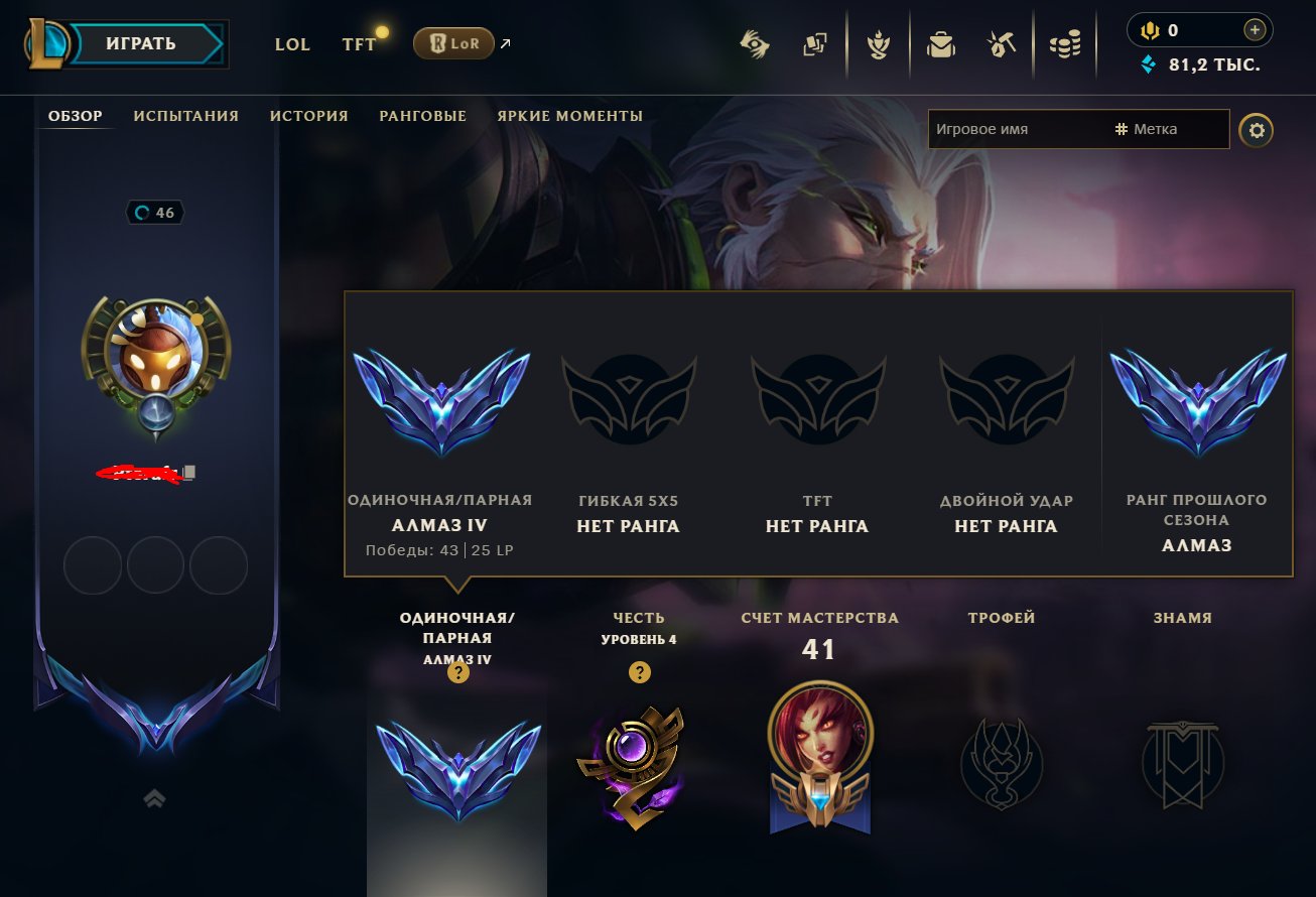 ☀️Diamond IV☀️Recovery info☀️81.295 BE☀️Mail☀️Screenshots☀️, Sale, level 46, champions 40, skins 6, Diamond