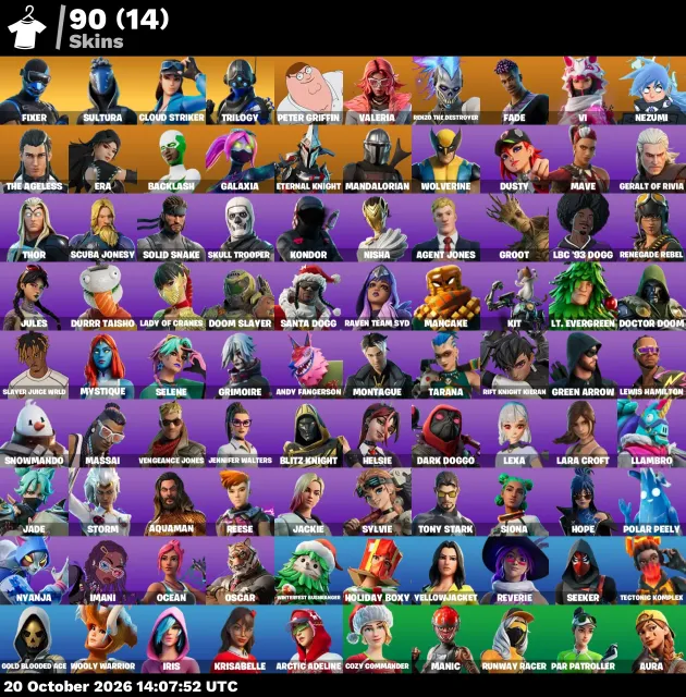 ACCOUNT WITH RARE SKINS 💎 Fixer, Sultura, Cloud Striker, Trilogy, Galaxia AND Backlash, Sale, skins 90