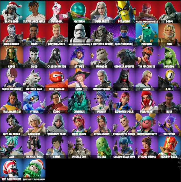 🔥FORTNITE ACCOUNT 🔥 EMAIL CHANGE 🔥58 SKINS 🔥83 PICKAXES🔥56 DANCES 🔥500+ DAYS OF PLAYTIME 🔥, Sale, skins 58
