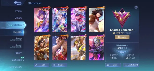 💥BEST GURU 1 with 21 Event Skins – Extremely Skins!💥🏆Collectors:Lapu-Lapu,Benedetta🏆💥Huge Win Rate!💥, Sale, Rank: Mythic, Level: 54, Winrate: 63%, Heroes: 140, Skins: 357