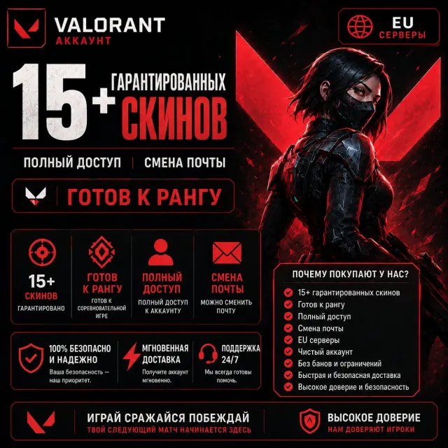 【ЕС】15+ скинов • Полный доступ • Возможность редактирования адреса электронной почты, Продажа, Под калибровку, Агентов: 5, Скинов: 15