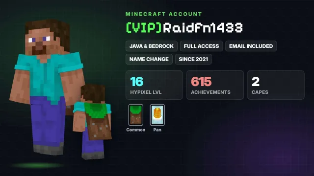 👑 [VIP] 🦸 Cloaks (2): Common, Pan ✅ Java & Bedrock & full access, Sale, All account data