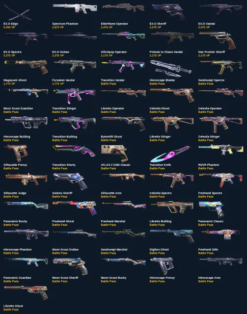 #VZ308 158 уровень | 51 скинов | 30,075 VP FULL EX.O, Hieroscape Blades, Transition Knife, Продажа, Под калибровку, Агентов: 21, Скинов: 51