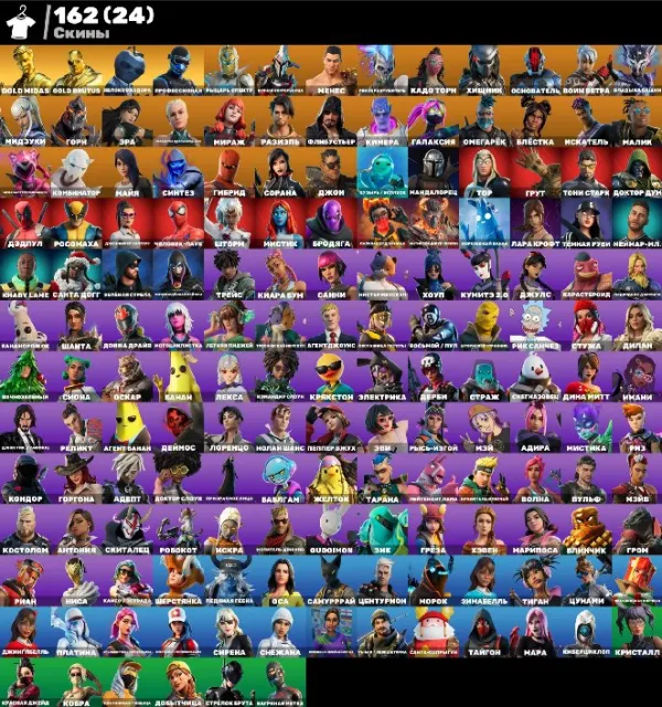 🔥FAT ACCOUNT🔥GOLD MIDAS🔥GOLD BRUTUS🔥DELTIK TRAVIS🔥YOU'LL BE THRILLED🔥MINER🔥MALIK🔥DESCRIPTION👇, Sale, skins 162