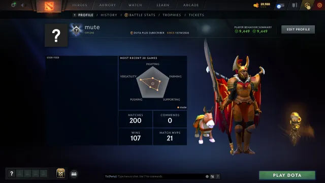 ♡ 4743 MMR · EIGENE EMAIL · 100% GARANTIE · AUTOMATISCHE ÜBERGABE♡, Verkauf, 4743 MMR, 9449 Ehrlichkeit, 9449 Höflichkeit, 199 Spiele, 209 Stunden