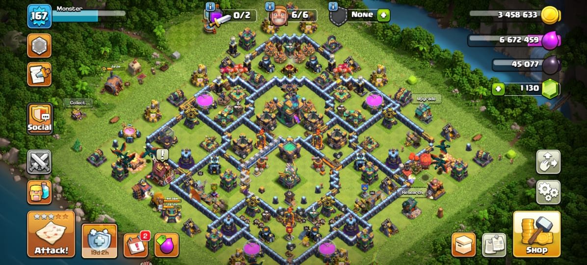 🟥⬛🛑Th 14 🛑⚫XP 170🛑⚫Heroes Level-K75/Q70/MP40/W40/RC20🛑⚫Gems 1270🛑⚫With Gmail🛑⚫Full Access, 14 TH Main Village, 9 TH Builder