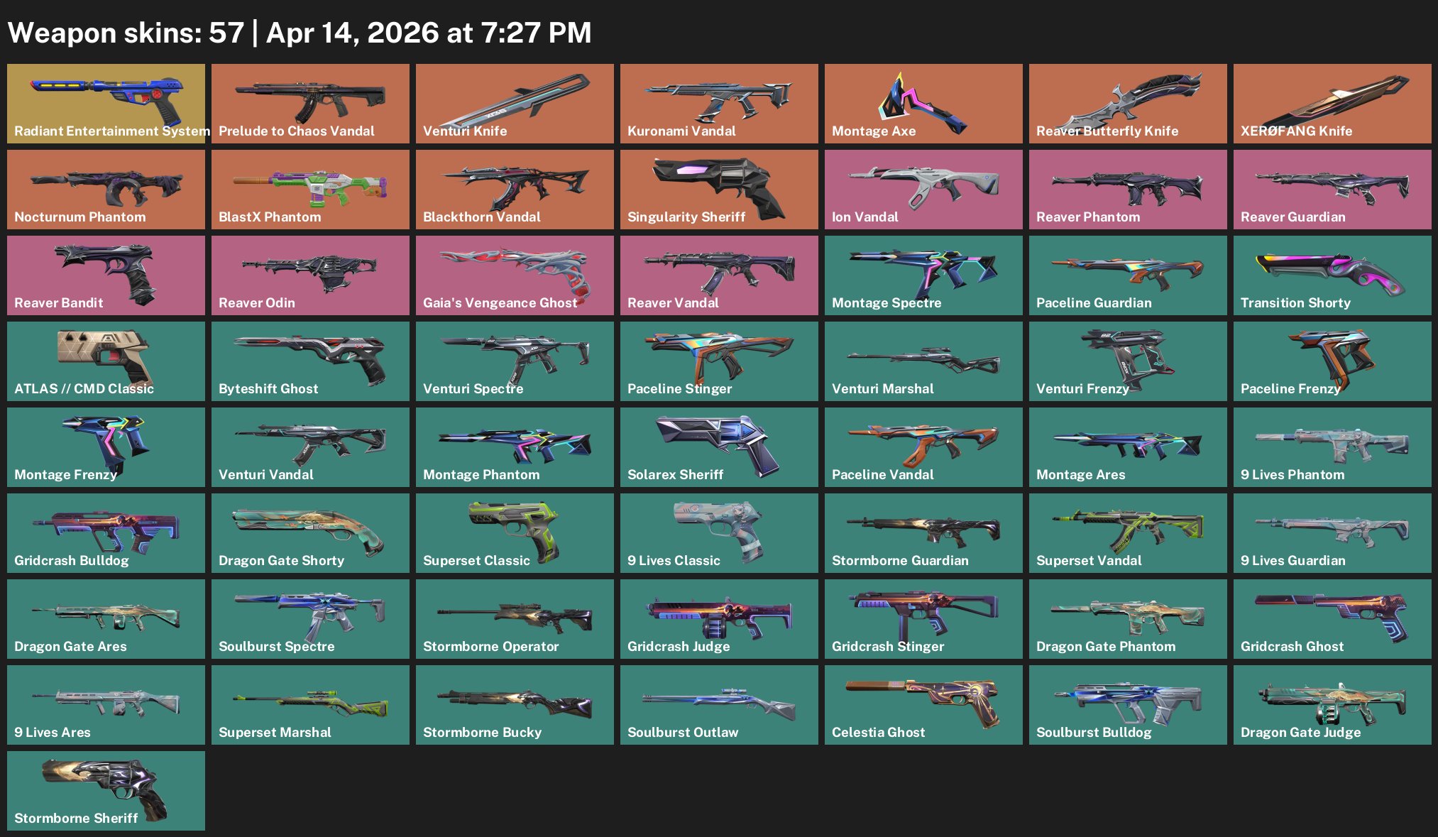 Knife xerofang vandals phantoms, Sale, Platinum 3, Agents: 24, Skins: 57