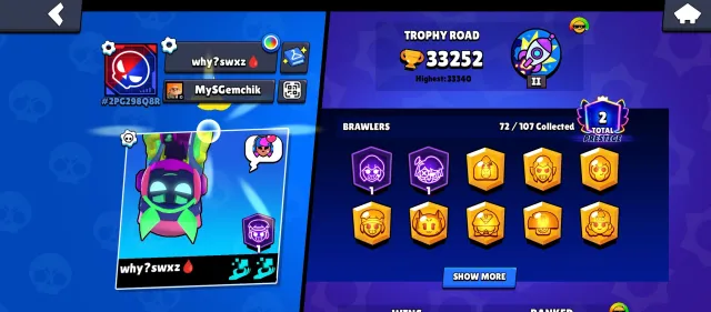 🏆33K🏆【STAR SHELLY】👤72/108👤125 SKINS💎❰MEDUSA EMZ❱📹VIDEO REVIEW📹, 33000 trophies, 72 brawlers