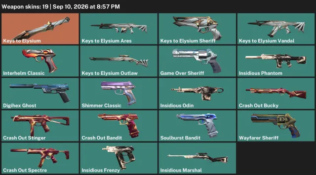 ⚔️ Knife "Keys of Elysium" | Vandal "Keys of Elysium" | 19 skins | 24 agents | Gold 1 | 259 lvl |