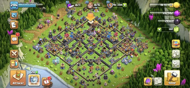 6 Heros Max -TH 18→12 Epic Max-1 epic-23 lvl Df Max/Lab Max type✅ Nc-1500 gems, 18 TH Родной Деревни, 10 TH Строителя
