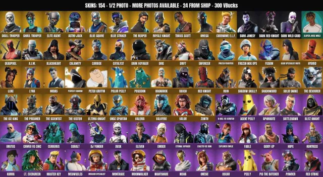 [PC/XBOX] 154 skins🔥Skeleton🔥Infantry-Undead🔥Travis Scott🔥Merry Mint Axe🔥Soul Reaper🔥Take The, Sale, skins 154