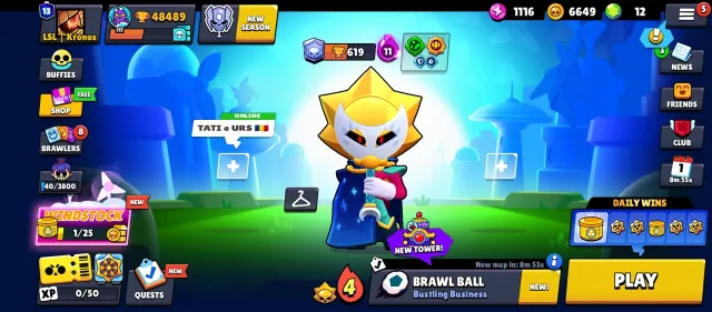 ⭐Rebinding fat account⭐🎁 46 out of 104 brawlers level 11, more than 40 hyper🎁, 48 trophies, 104 brawlers, 13 primes