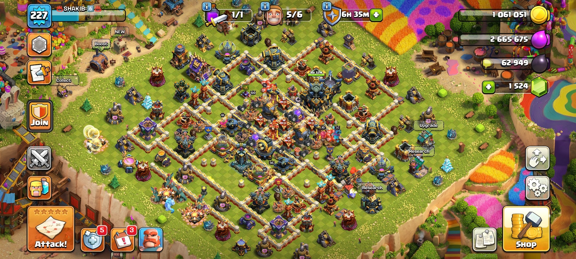 TH 17 Full Max~Heros-95/100/75/50~Painter Scenery~Cwl madels 493~All Equipment~Connect To Buyer Mail, 17 TH Main Village