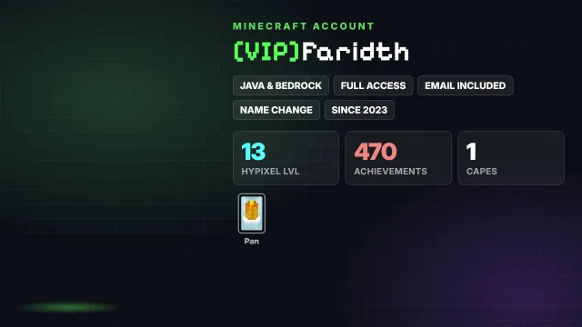👑 [VIP] 🦸 Cloak: Pan ✅ Java & Bedrock & full access, Sale, All account data