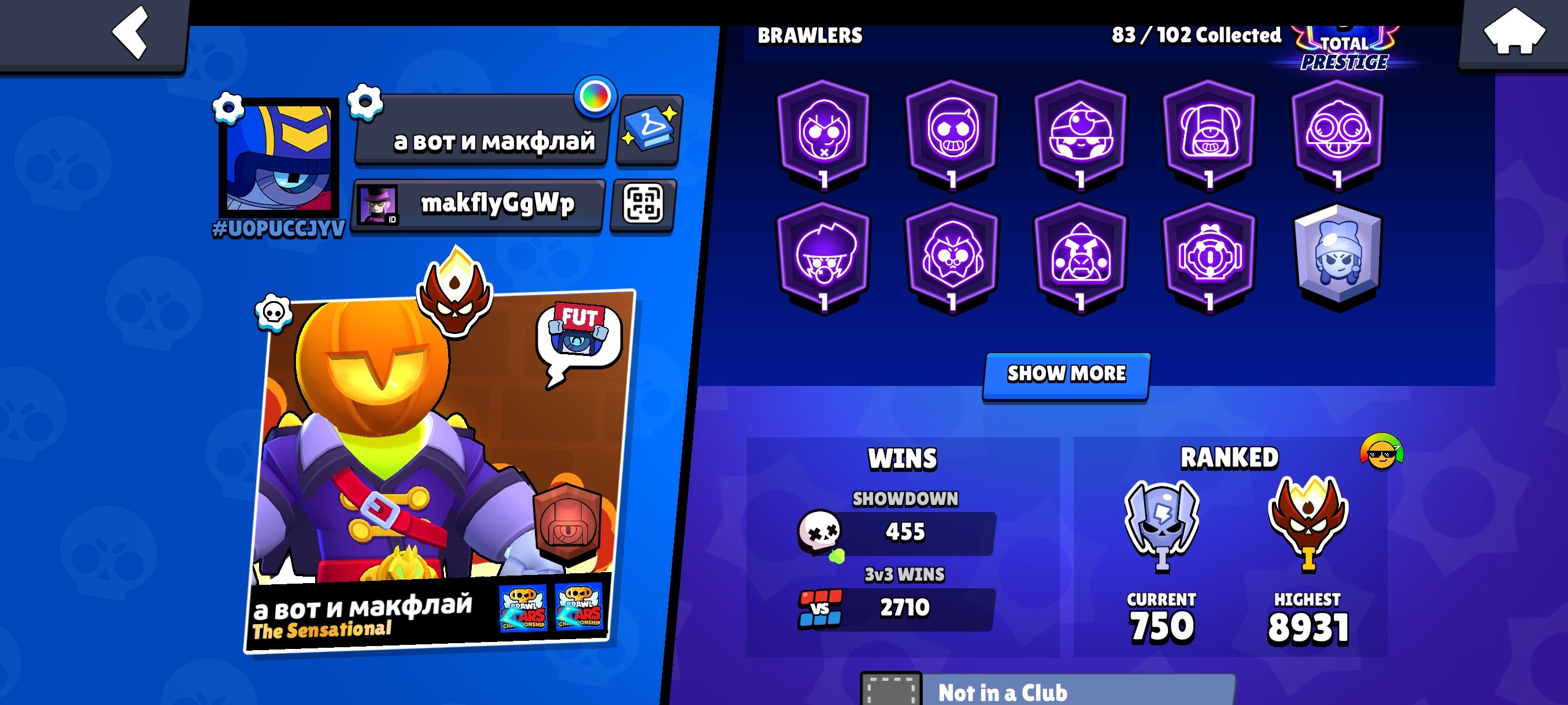 Master RB, trophies 16811, brawlers 83