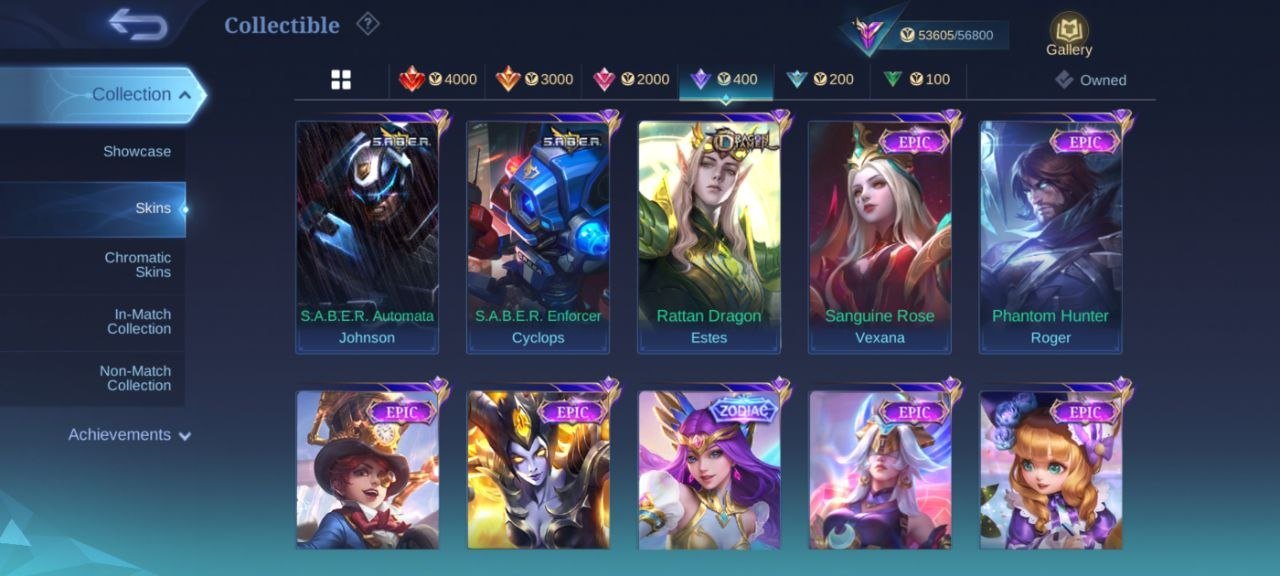legend lunox🌈KOF Karina🌈LUCKY lunox clouds Kagura🌈deluxe 30🌈zodiac lunox Odette, Sale, Rank: Mythic, Level: 65, Winrate: 55%, Heroes: 108, Skins: 214