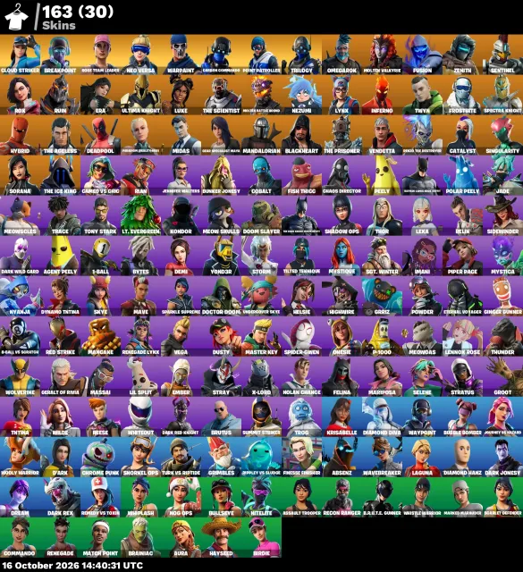 ⚡ 【FORTNITE】 💎 OG STW, Hache Léviathan, Midas, Take The Elf 💎 163 skins | 1853 niv. | 100 V-Bucks, Vente, skins 163