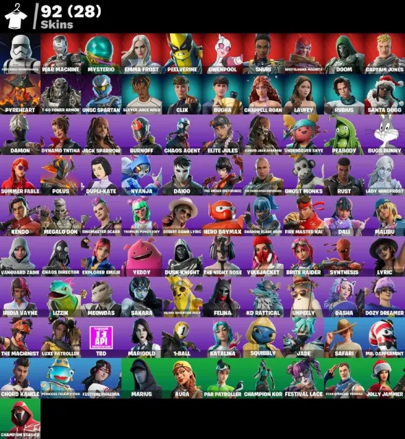 🟡 92 SKINS 🟡 3461 LVL 🟡 100 VB 🟡 First Order Stormtrooper🟡War Machine🟡Mysterio🟡Emma Frost🟡Peelv, Sale, skins 92
