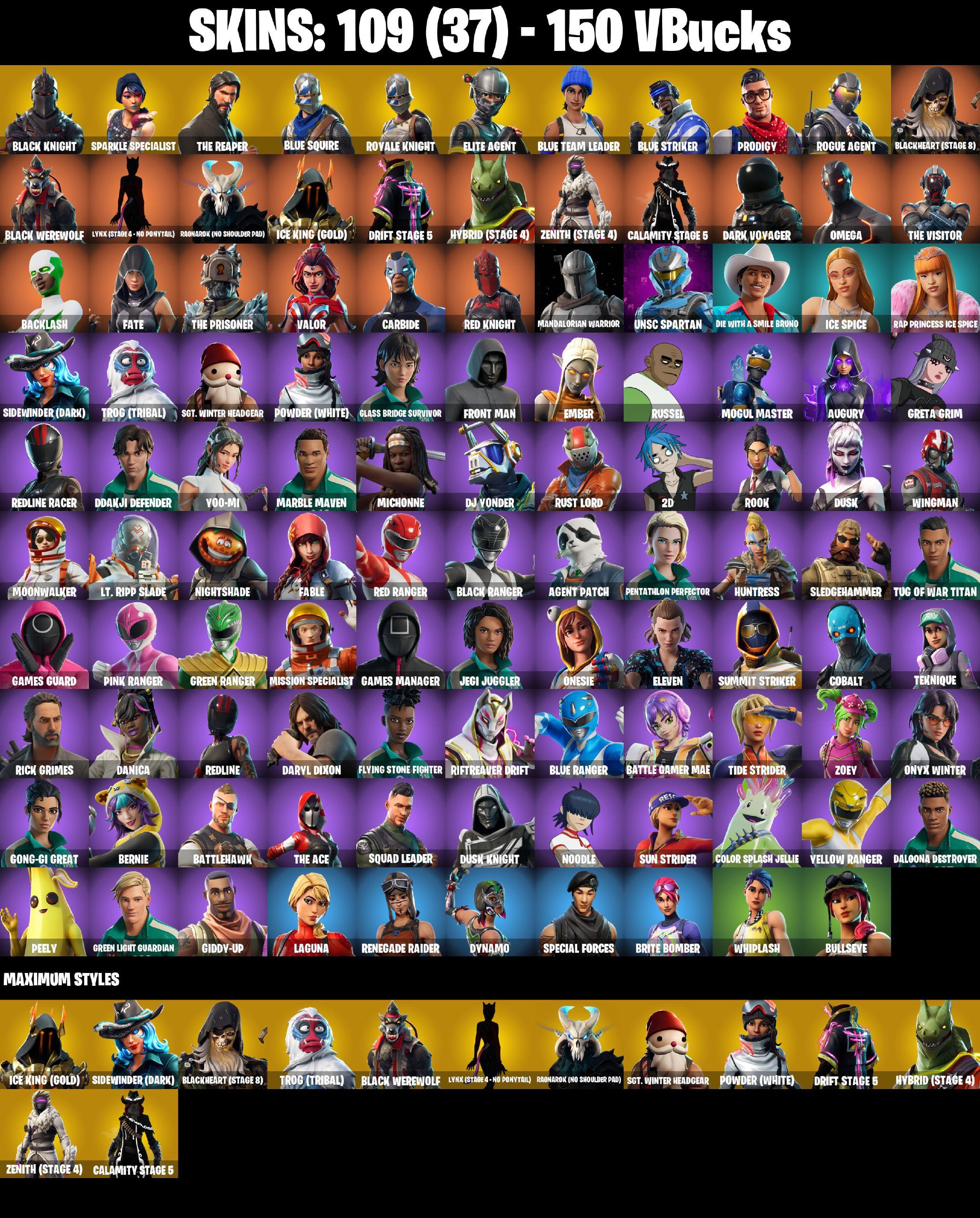 106 SKINS | Black Knight | Sparkle Specialist | Royale Knight | Blue Squire | The Reaper, Sale, skins 106