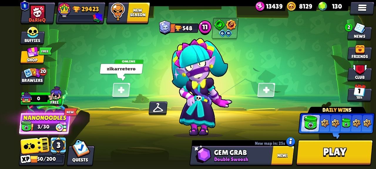 OLD ACCOUNT FROM 2018 HAS MANY OLD SKINS AND STAR SHELLY, trophies 29423, brawlers 79, primes 1