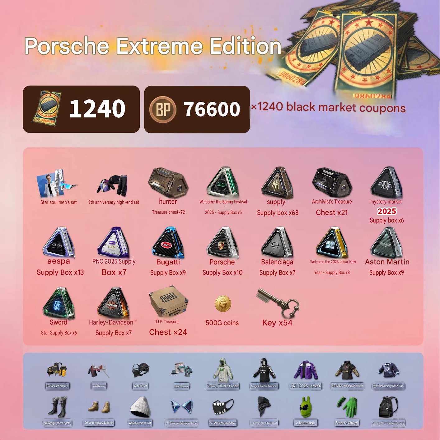 🎫 1240 COUPONS | 👕 XINGHUN SET | 📦 270+ TOTAL CRATES, No BATTLEGROUNDS Plus