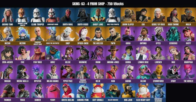 [PC/PSN/XBOX] 63 sk🔥Dart Vader🔥Ksandor🔥Kado Thorn🔥Malik🔥Stil🔥Sakura Altında Buluşma🔥Renzo the, Satış, skinler 63
