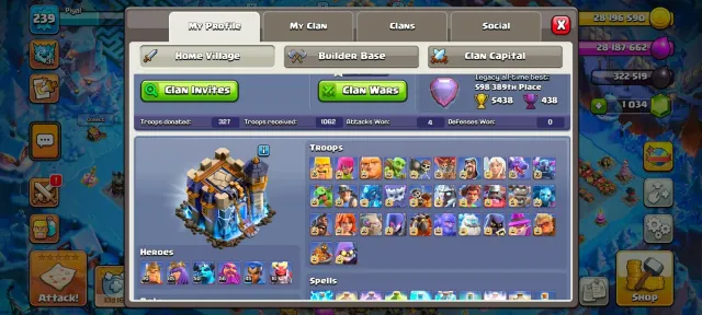 Th18➤War Arena Scenary➤Defence Full Max➤Lab Troops Full Max➤6 Equipment Level 26➤2 Equipment Max➤, 18 TH Родной Деревни, 10 TH Строителя