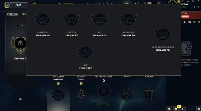 EUW • Lvl 30 • Unranked • 23.3K BE • 350 RP • 1 Skins • 5 Skin Shards • 8 Champs • Full Access • Sm…, Sale, level 30, skins 1, Unranked