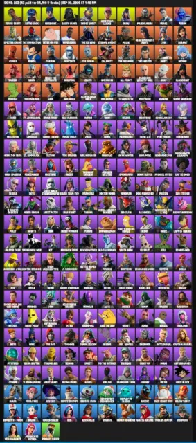 ⚡ACCOUNT IN FORTNITE ⚡252 skins⚡TRAVIS SCOTT⚡TOP EMOTES⚡