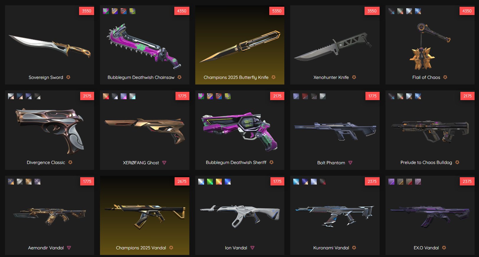 🟥SINGULARITY🟥CHAMPIONS 2025 BUNDLE🟥XENOHUNTER🟥XEROFANG🟥ION🟥KURONAMI🟥PRELUDE TO CHAOS🟥, Sale, Platinum 1, Agents: 5, Skins: 44