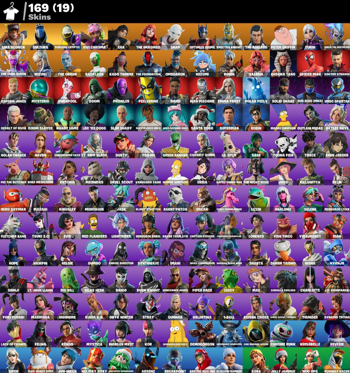🎮 Level 2874 💰 0 V-bucks 👕 169 skins Lina Scorch | Sultura | Subzero Cryptic | Vivi Chroma | Era |, Sale, skins 169