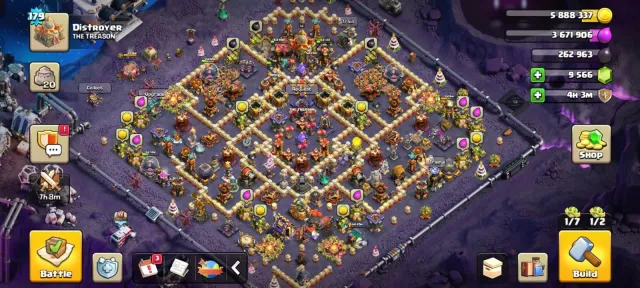 TH16 ALMOST MAX🏆9,566 GEMS🏆11X EQUIPMENT🏆22X SKIN🏆SPACE SCENERY🏆MAX HEROES 95-95-65-70-45-15, 16 TH Родной Деревни