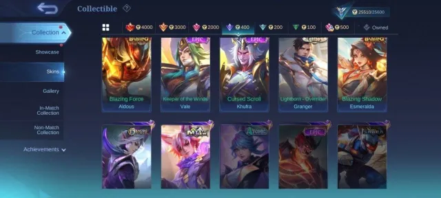 Aspirnt Guinevere➤LUCKYBOX Selena➤Karrie➤EPIC Moskov➤Roger➤Khufra➤Vale➤Grock➤Blazing esmarlda, Продажа, Ранг: Мифический, Уровень: 24, Процент побед: 50%, Герои: 55, Облики: 97