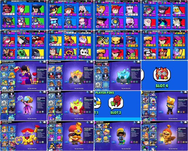MATCHERINO PIN + 45 MAX POWER + 56k TROPHY + MECHA PIPER + ALL 3 GODZILLA BUZZ, trophies 56400, brawlers 104, primes 30