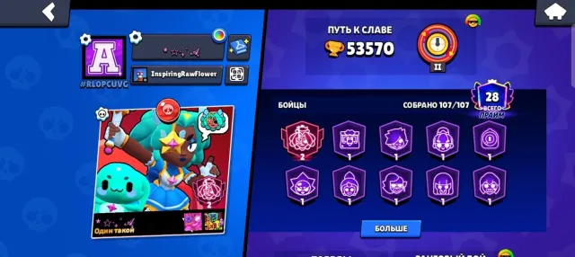 Good and old account, 53570 trophies, 107 brawlers, 28 primes