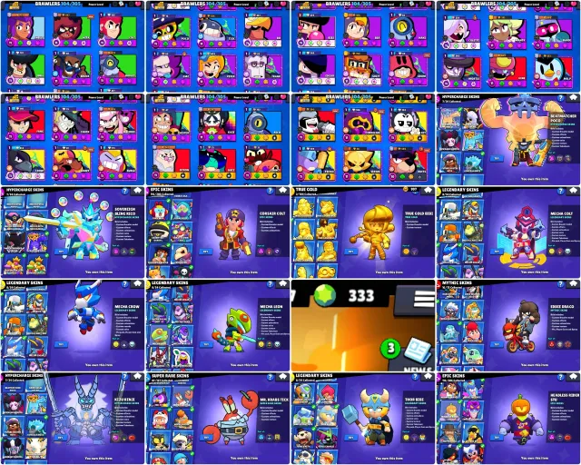 66k🏆333 GEMS AVAILABLE🤯CORSAR COLT💖41-11x POWER💚GOLDEN BIBI💖CRAB TICK💚MECHA LEON💚SANDY JESSE, 66300 trophies, 104 brawlers, 29 primes