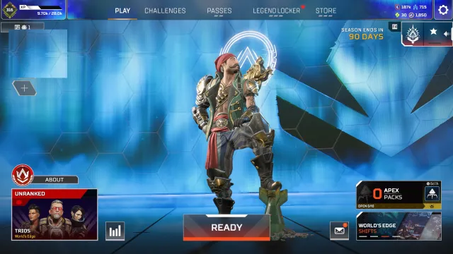 365LVL AllLegendsUNLOCK DiamondPeak Caustic&OctaneHeirloom 240+Lehendary+2550 Gold+50 Shards, Алмаз, 365 уровень, Реликвия: Есть