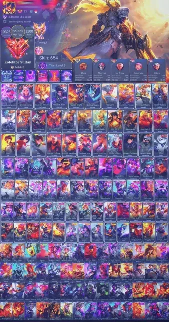 💜World💜333 stars💜Pacquiao, Prime Roger, Hero Lance, Abyss Alpha, Aspi Fanny, Beast Ling, Exo Hayabusa💜, Sale, Rank: Mythic, Level: 123, Win rate: 65%, Heroes: 133, Skins: 654